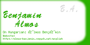 benjamin almos business card